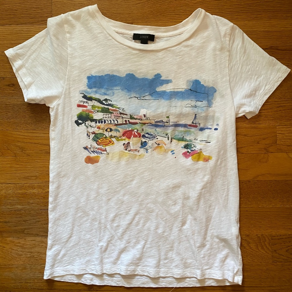jcrew watercolor beach tee